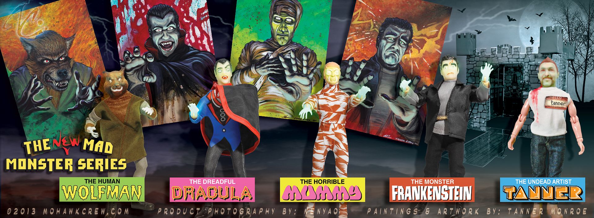 FTC Mego Mad Monsters with original paintings